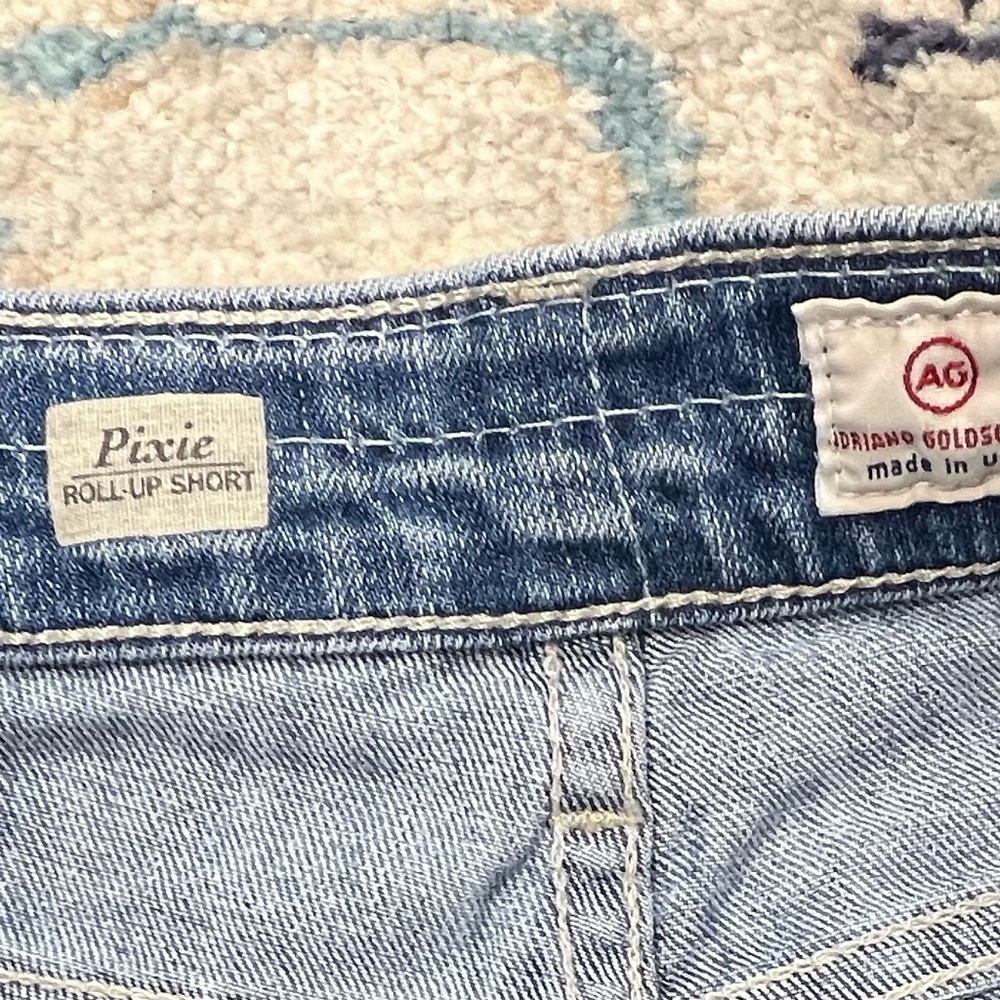 AG Adriano Goldschmied Light Blue Denim Cuffed Jean Shorts - Picture 2 of 3